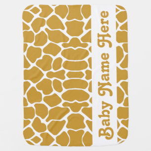 Sudan Brown Safari Giraffe with name Baby Blanket