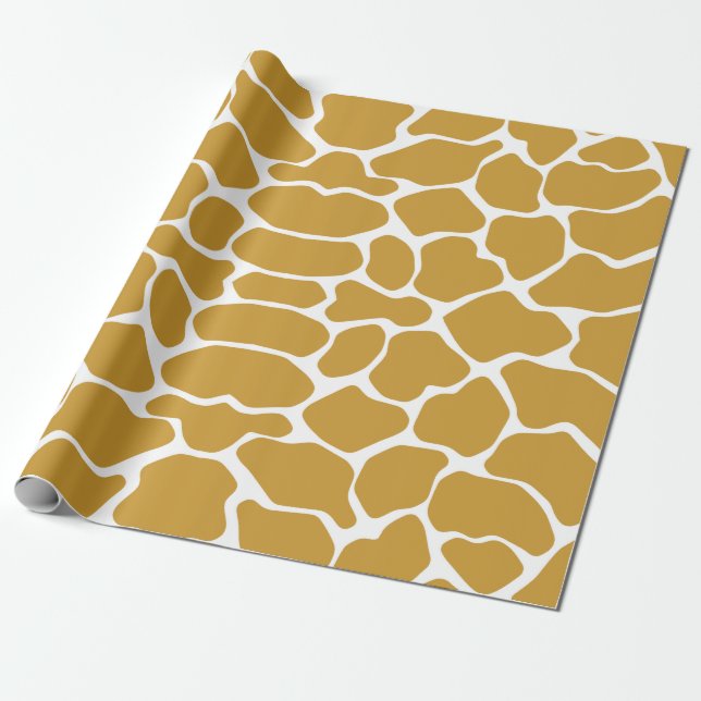 Sudan Brown Safari Giraffe Wrapping Paper (Unrolled)