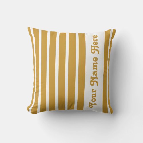 Sudan Brown Safari Stripe Pillow with name