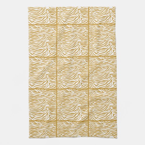 Sudan Brown Safari Zebra tiled design Kitchen Towel