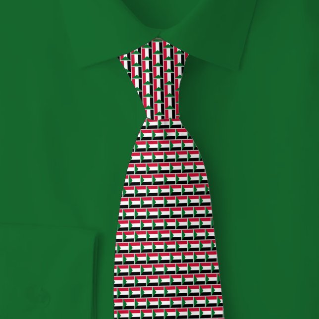 Sudan Flag Brick Pattern Neck Tie (Creator Uploaded)