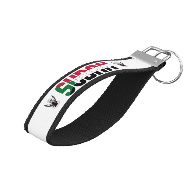 Sudan Flag Charming Patriotic Wrist Keychain (Angled Up)
