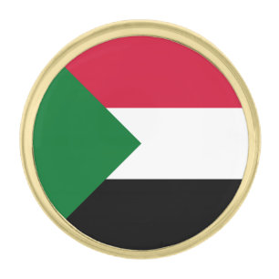 Sudan Flag Gold Finish Lapel Pin