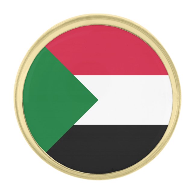 Sudan Flag Gold Finish Lapel Pin (Front)