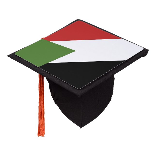 Sudan flag graduation cap topper (Angled)