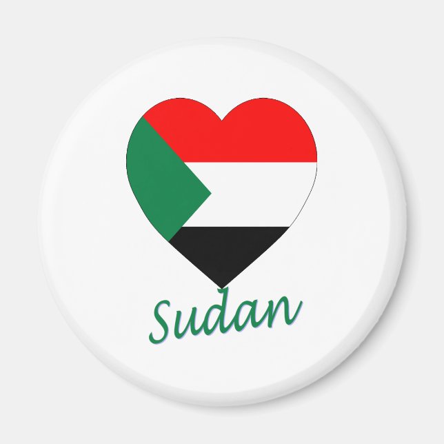 Sudan Flag Heart Magnet (Front)