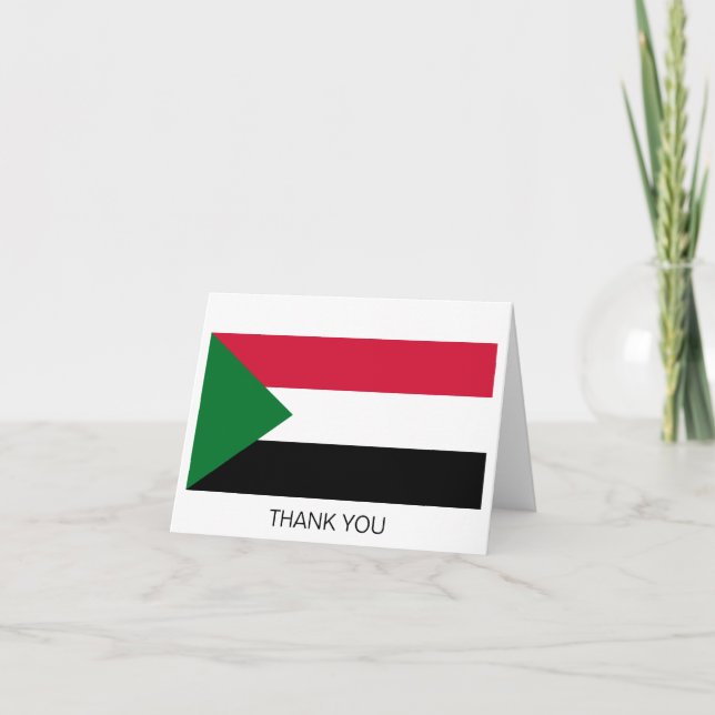 Sudan Flag Letterpress Thank You Card (Front)