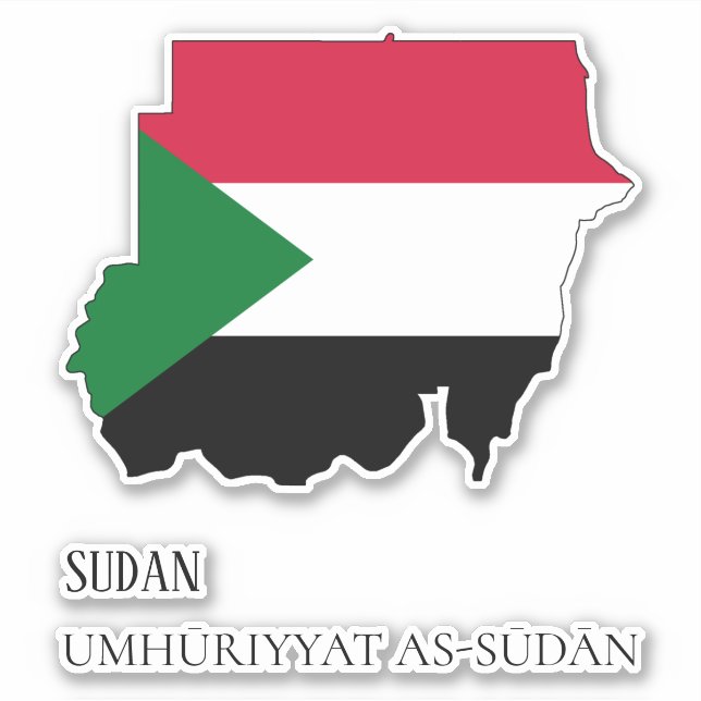 Sudan Flag Map Patriotic Sticker (Front)