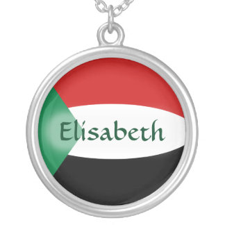 Sudan Flag + Name Necklace