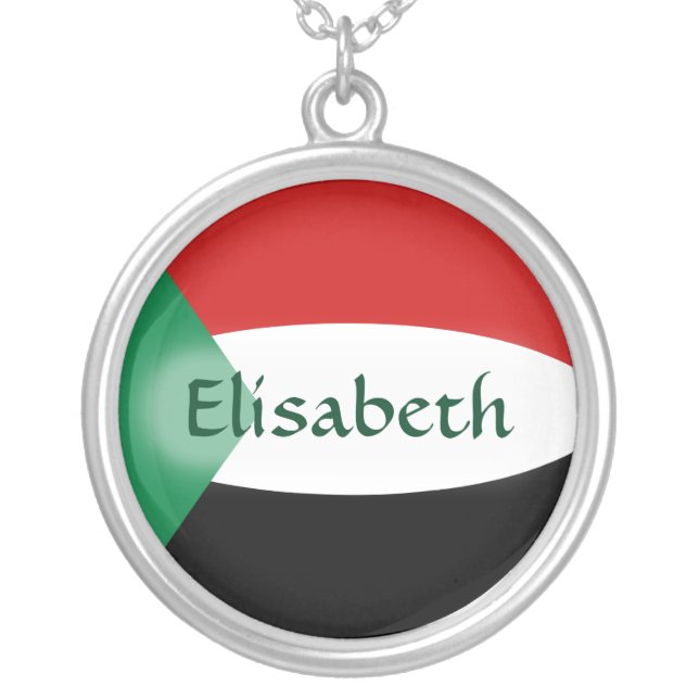 Sudan Flag + Name Necklace (Front)
