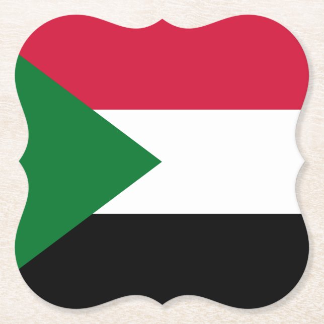 Sudan Flag Paper Coaster (Front)