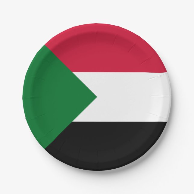 Sudan Flag Paper Plates (Front)