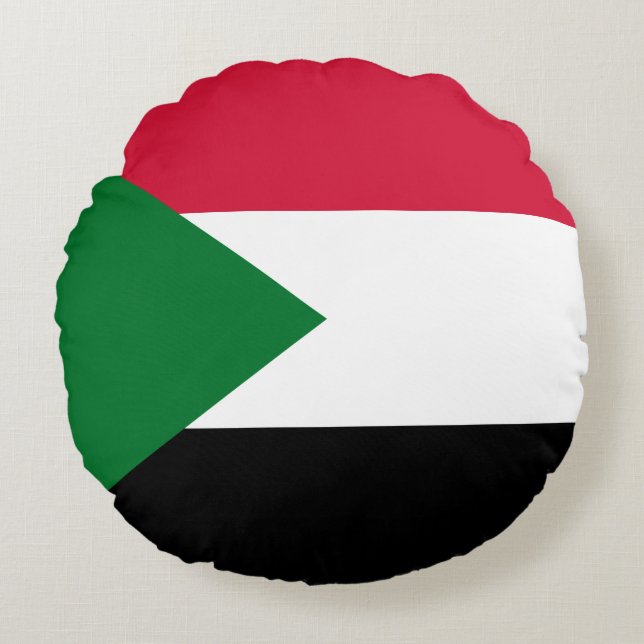 Sudan Flag Round Pillow (Front)