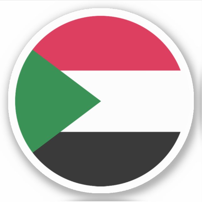 Sudan Flag Round Sticker (Front)