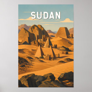 Sudan Illustration Travel Art Vintage Poster