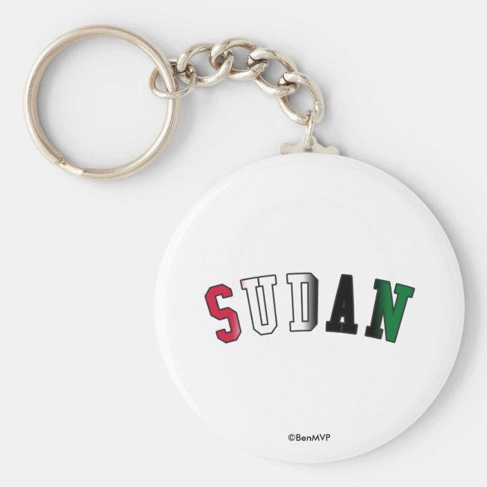 Sudan in National Flag Colors Key Chain