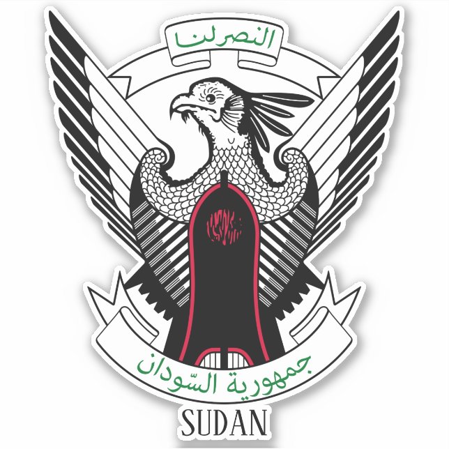 Sudan National Coat Of Arms Patriotic Sticker (Front)