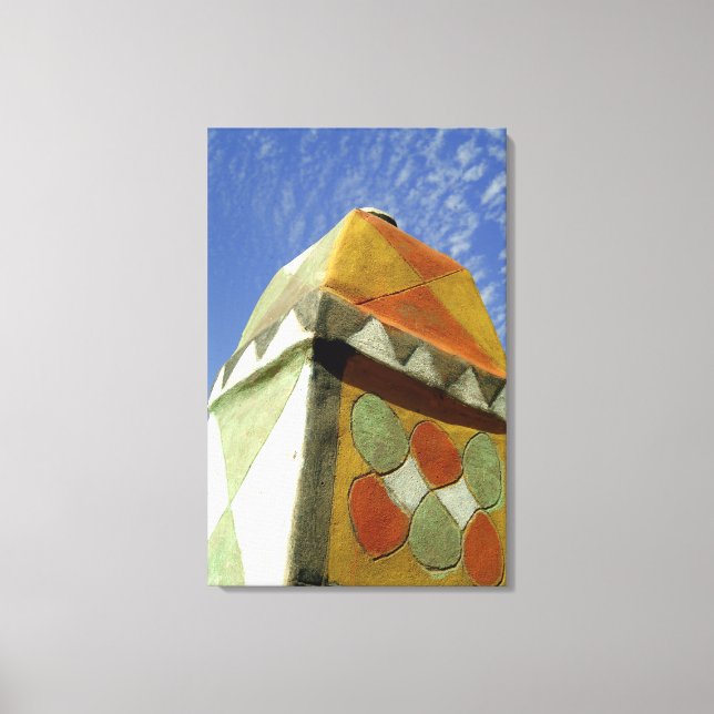 Sudan, North (Nubia), Decorated roof Canvas Print (Front)