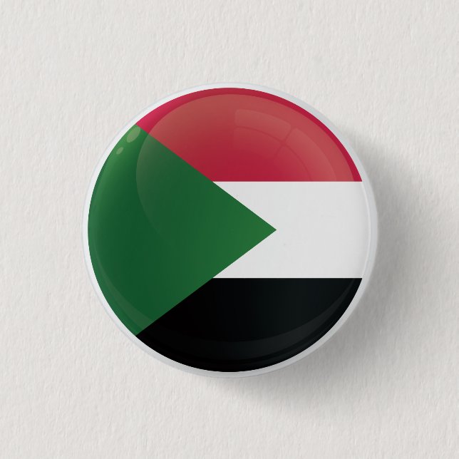 Sudan  Round Icon Flag Button (Front)