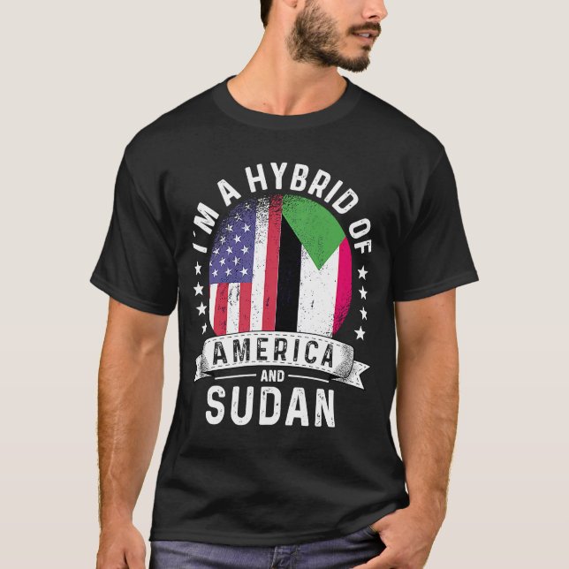 Sudanese American Patriot Grown  Flag Humor T-Shirt (Front)