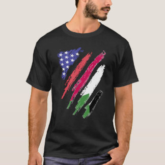Sudanese American Patriot Grown Heart Flag Stripes T-Shirt