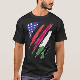 Sudanese American Patriot Grown Heart Flag Stripes T-Shirt