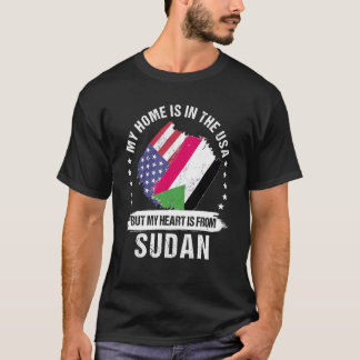 Sudanese American Patriot Grown Proud My Heart is  T-Shirt