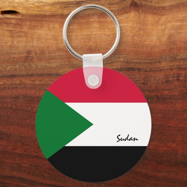 Sudanese Flag & Sudan holiday, patriots / sports Keychain (Front)