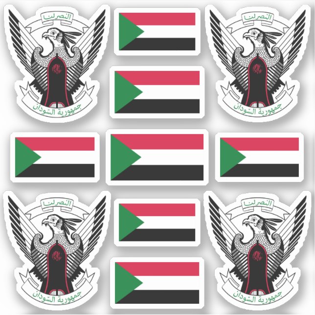 Sudanese national symbols /Coat of arms and flag S Sticker (Front)
