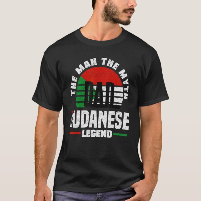 Sudanese Sudan Sudanese Flag Fathers Day T-Shirt (Front)