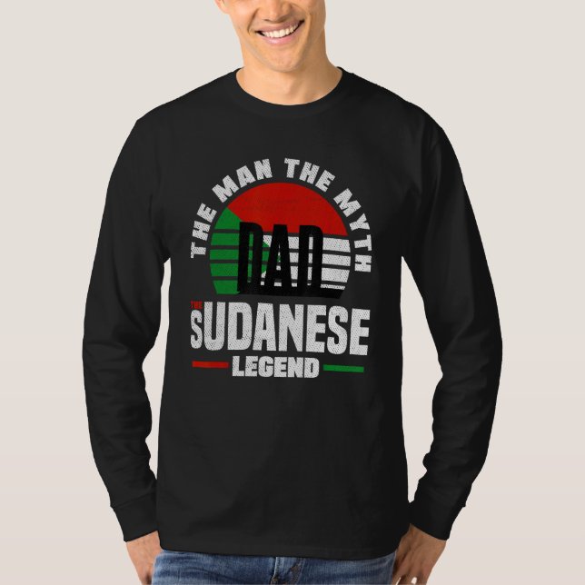 Sudanese Sudan Sudanese Flag Fathers Day T-Shirt (Front)