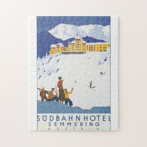 Sudbahn Hotel Semmering Vintage Travel Poster Jigsaw Puzzle