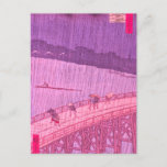 Sudden Shower Over Ōhashi Bridge and Atake by Utag Postcard