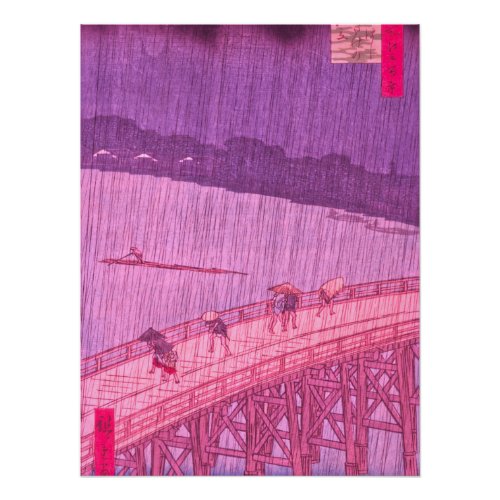 Sudden Shower Over ÅŒhashi Bridge and Atake by Utag Poster