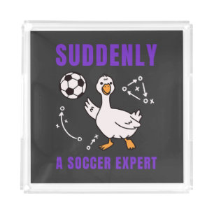 Suddenly a soccer expert acrylic tray
