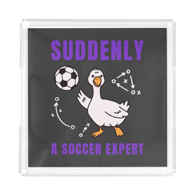Suddenly a soccer expert acrylic tray (Front)