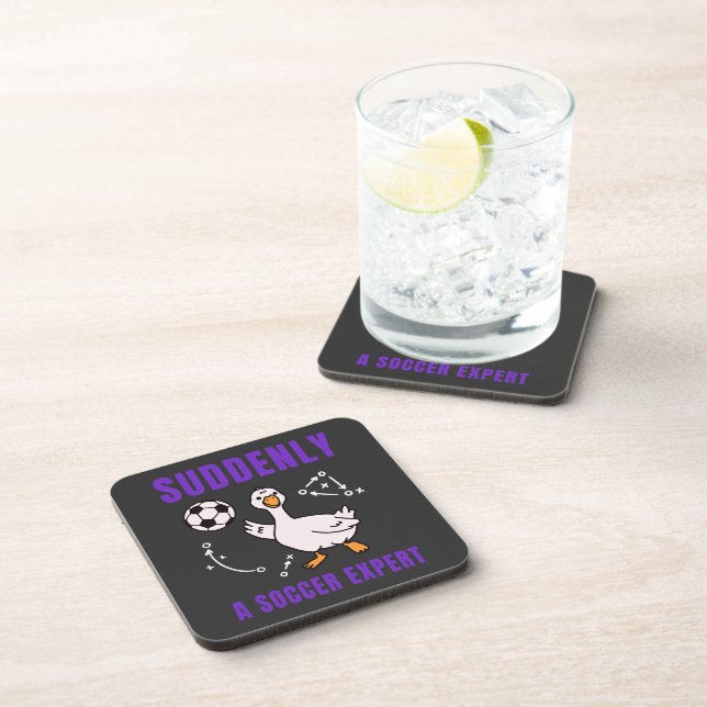 Suddenly a soccer expert beverage coaster (Right Side)