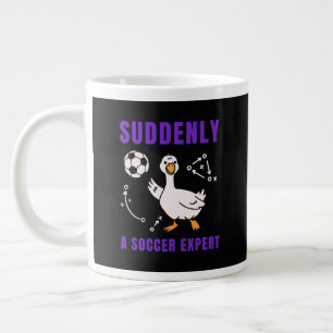 Suddenly a soccer expert giant coffee mug
