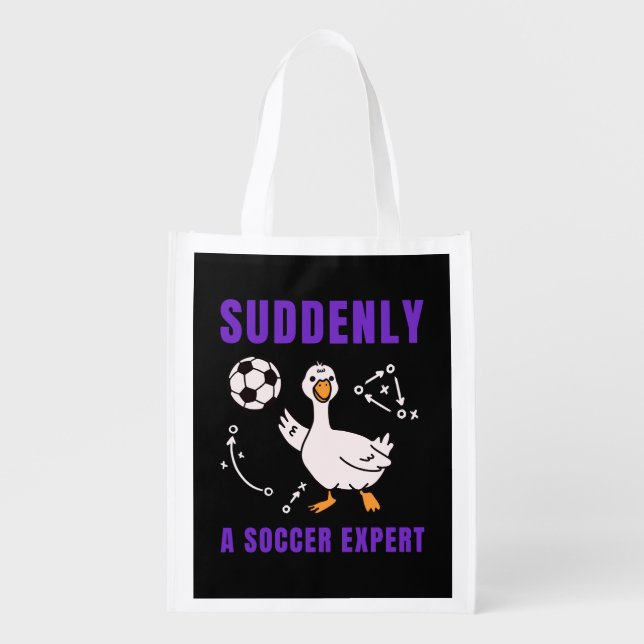 Suddenly a soccer expert grocery bag (Front)