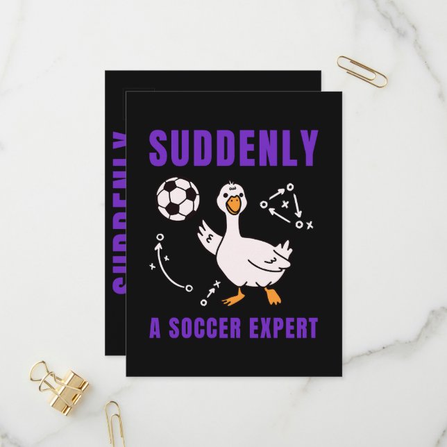 Suddenly a soccer expert invitation postcard (Front/Back In Situ)
