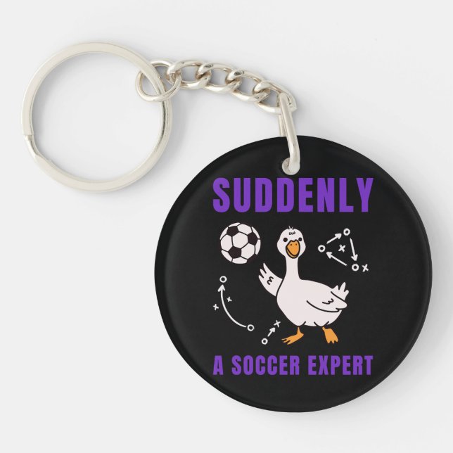 Suddenly a soccer expert keychain (Front)