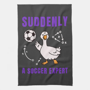 Suddenly a soccer expert kitchen towel
