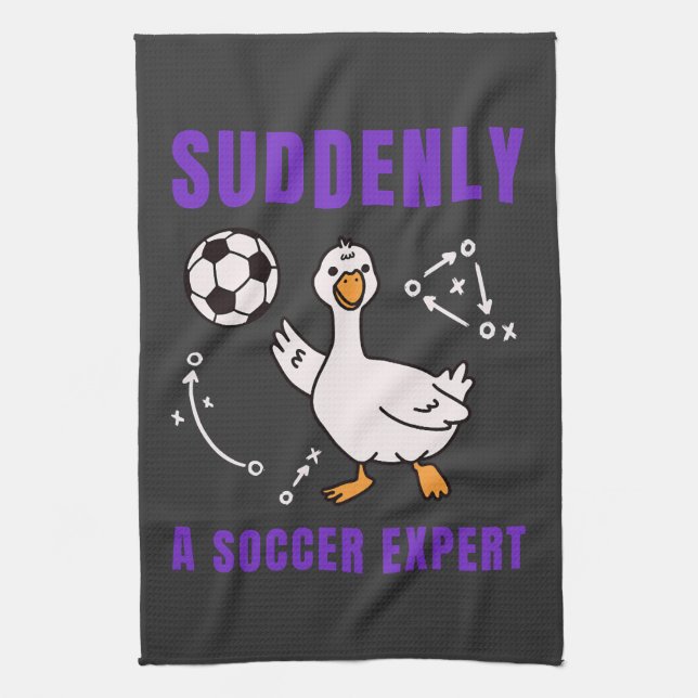 Suddenly a soccer expert kitchen towel (Vertical)