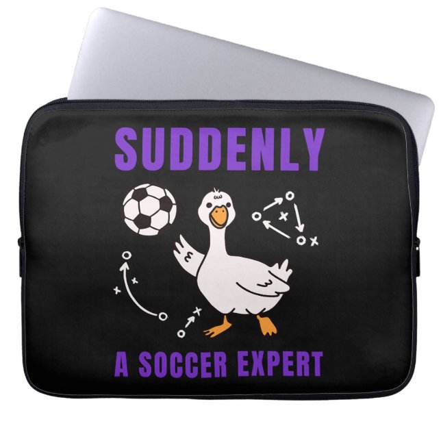 Suddenly a soccer expert laptop sleeve (Front)
