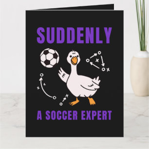 Suddenly a soccer expert letterpress thank you card