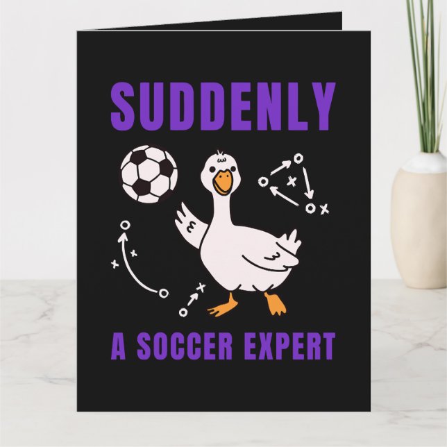 Suddenly a soccer expert letterpress thank you card (Front)