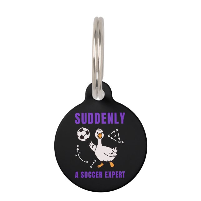 Suddenly a soccer expert pet ID tag (Front)