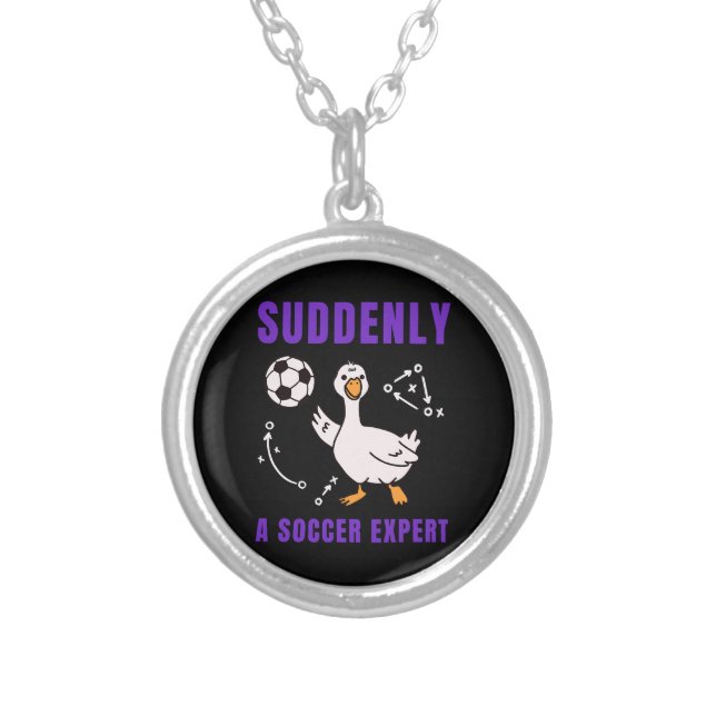 Suddenly a soccer expert silver plated necklace (Front)