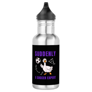 Suddenly a soccer expert stainless steel water bottle