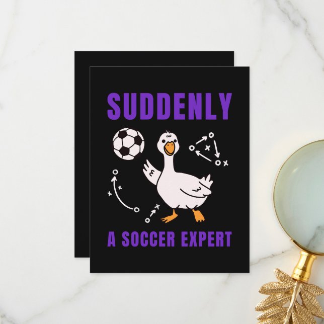 Suddenly a soccer expert thank you card (Front/Back In Situ)